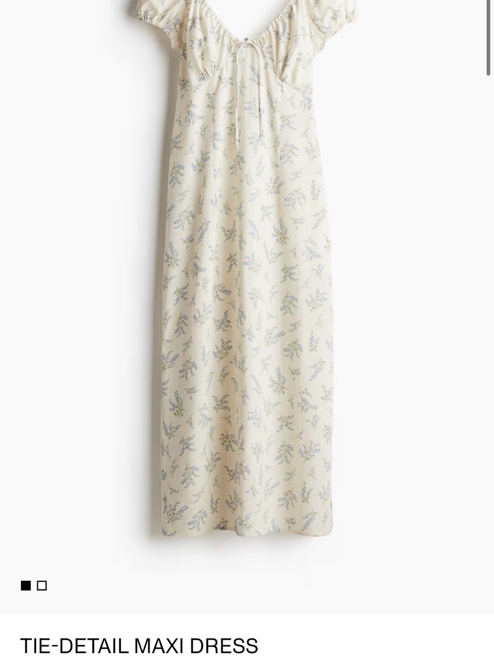 Floral Tie-Front Maxi Skirt in Cream (H&M$